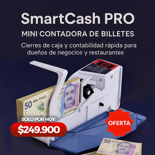 SmartCash Pro - Mini Máquina Contadora de Billetes
